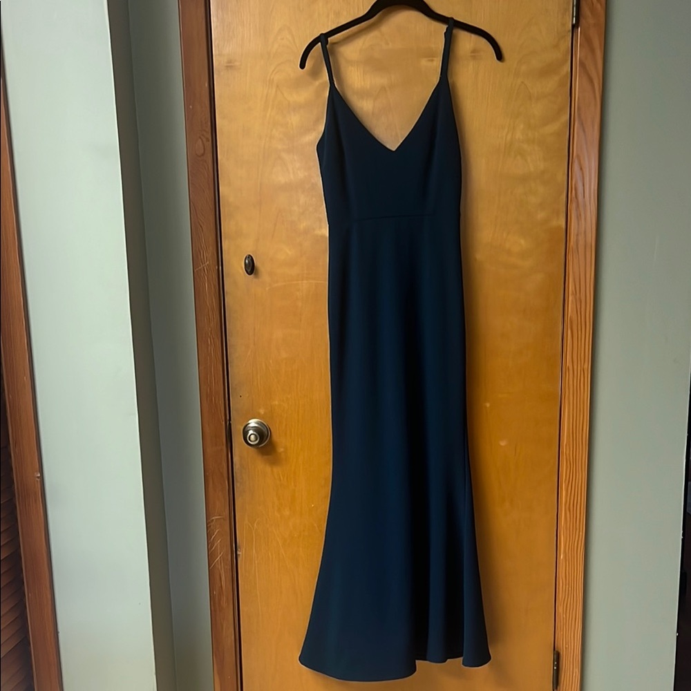 Elegant Hunter Green Spaghetti Strap Dress